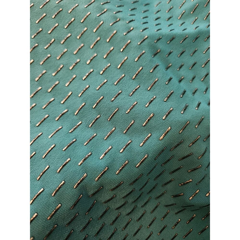 JM Collection Size XL Teal Knit V-Neck 3/4 Sleeve Blouse - Picture 6 of 8
